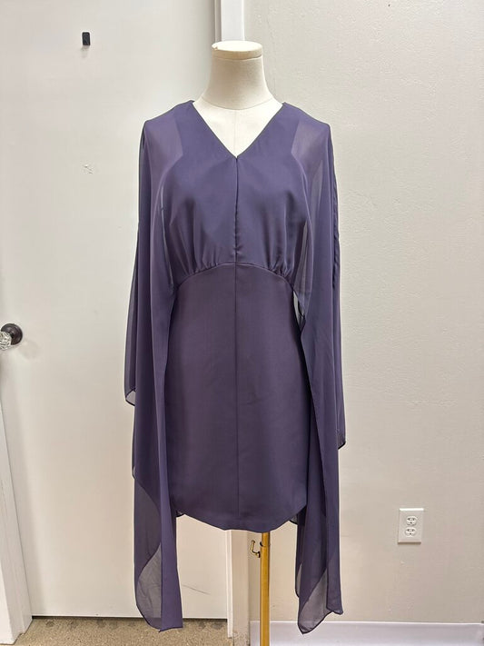 Halston Plum Capelette Cocktail Dress NWT