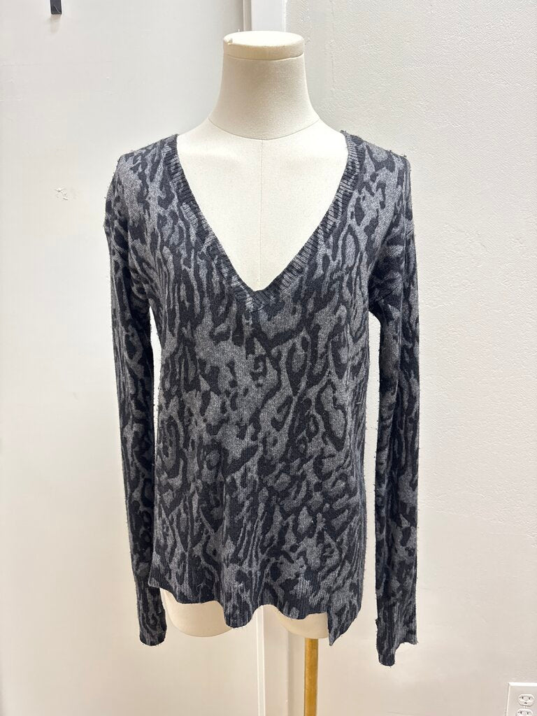 Pam & Gela Grey Animal Print Sweater