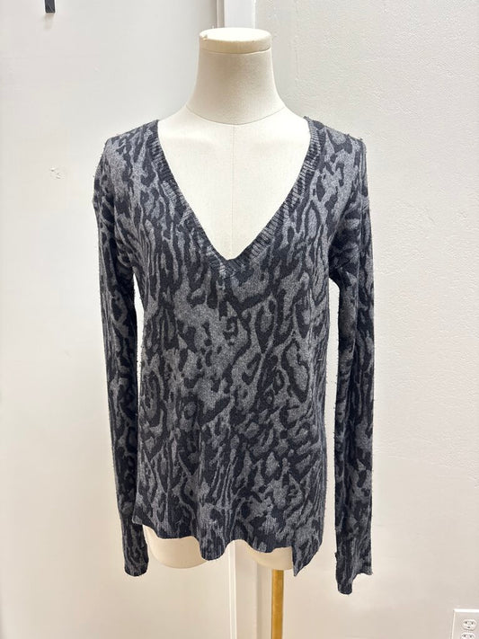 Pam & Gela Grey Animal Print Sweater