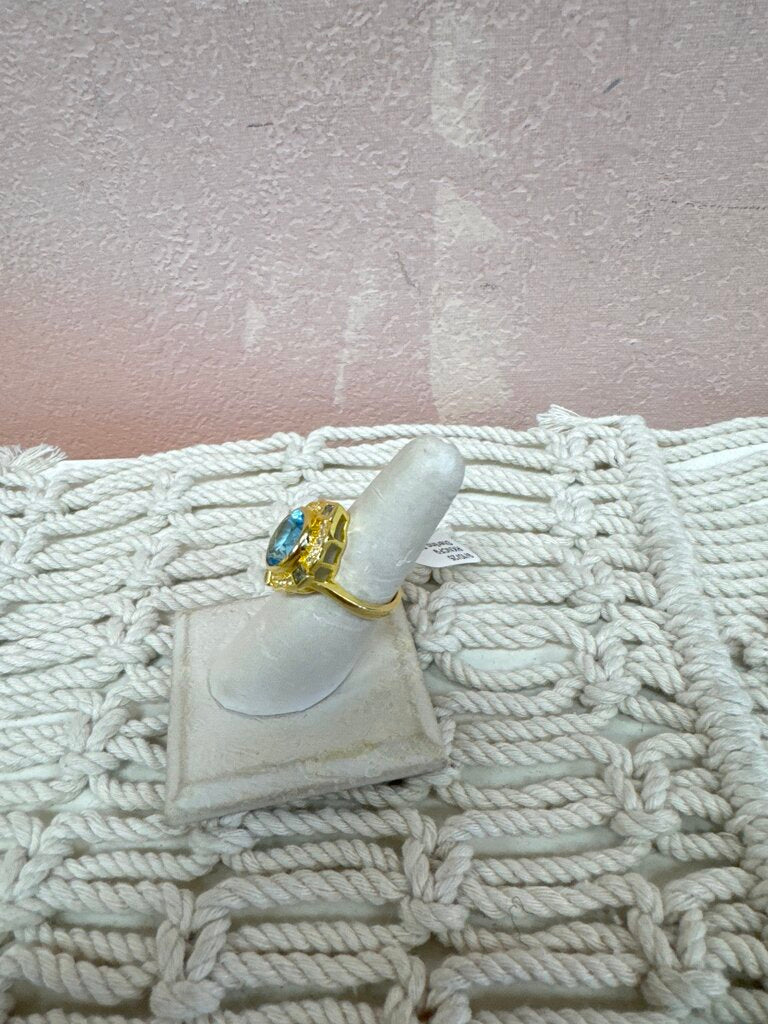 Sterling Blue Topaz Antique RIng