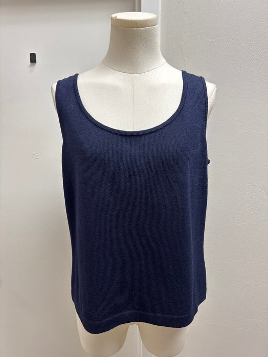 St John Navy Knit Shell NWT