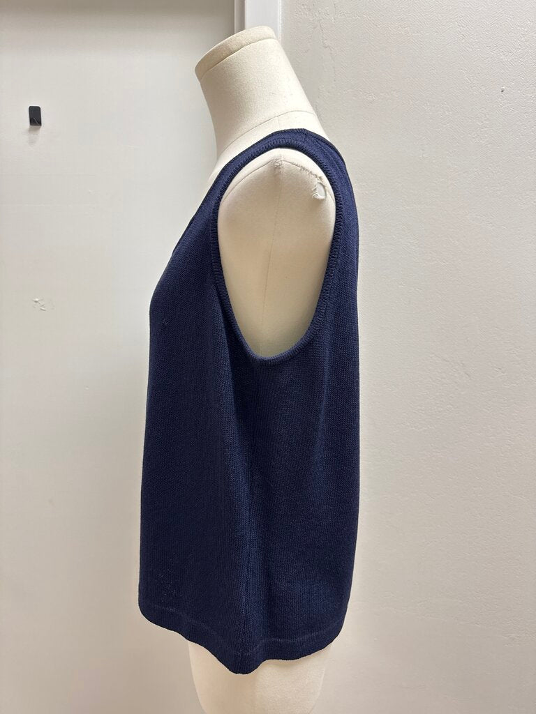St John Navy Knit Shell NWT