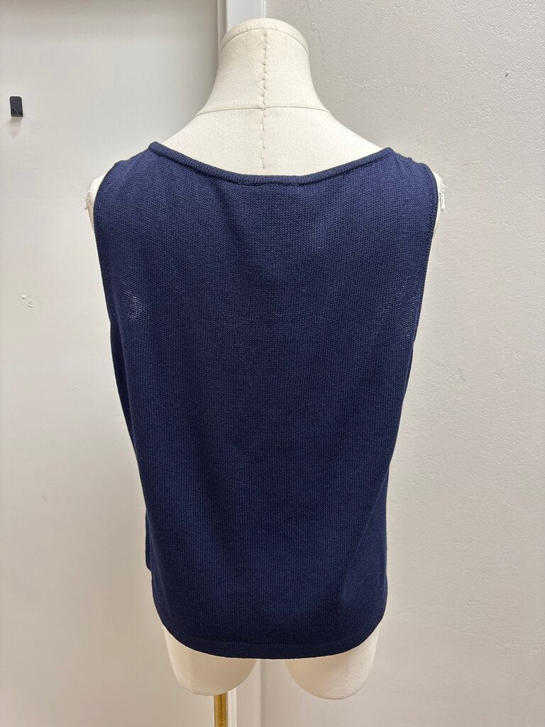 St John Navy Knit Shell NWT