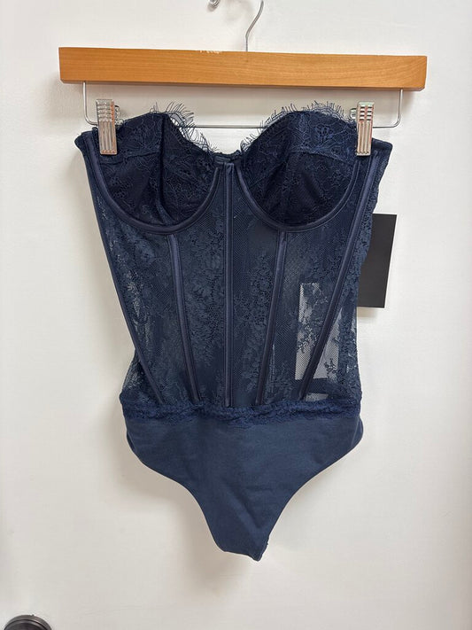 Retrofete Navy Otto Lace Bodysuit NWT