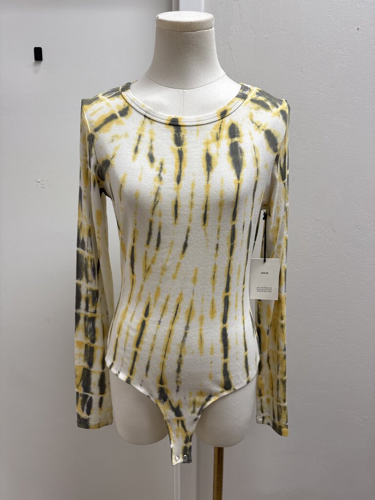 AGOLDE Yellow Tie Dye Bodysuit NWT