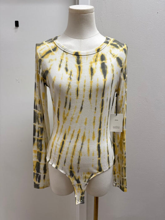 AGOLDE Yellow Tie Dye Bodysuit NWT