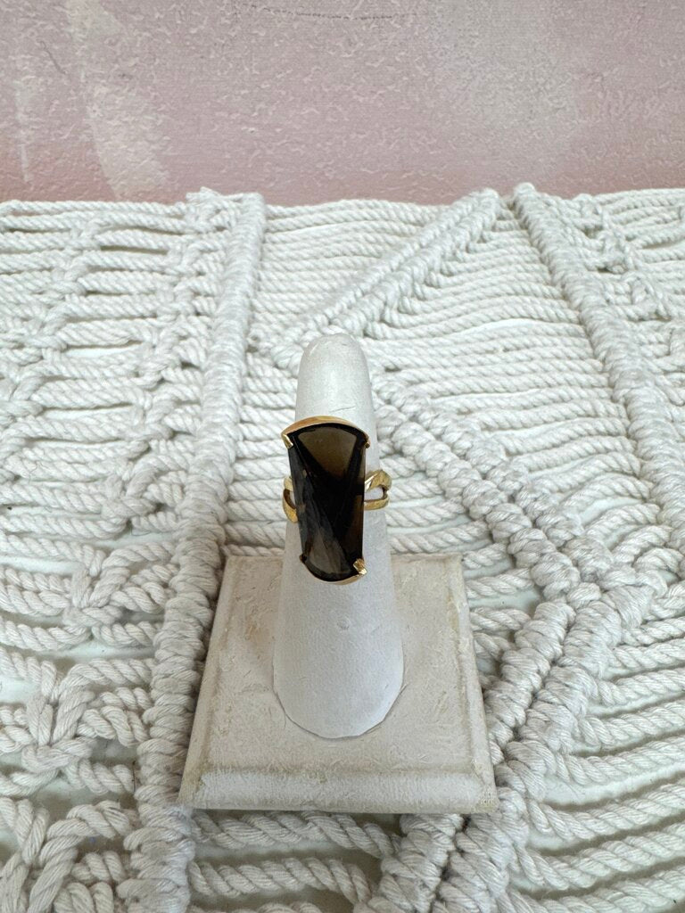 14k and Smokey Stone Ring