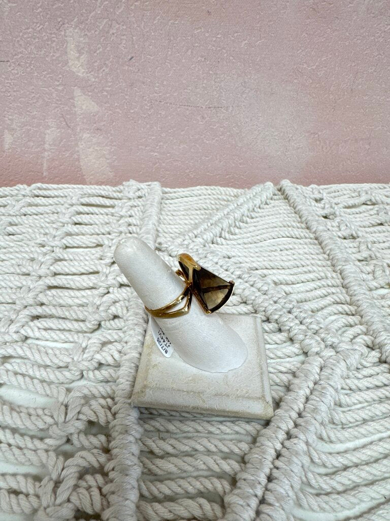 14k and Smokey Stone Ring