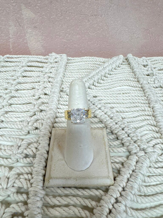 14k CZ Square Ring