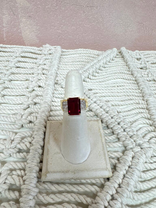 14k Ruby and Baguette Ring