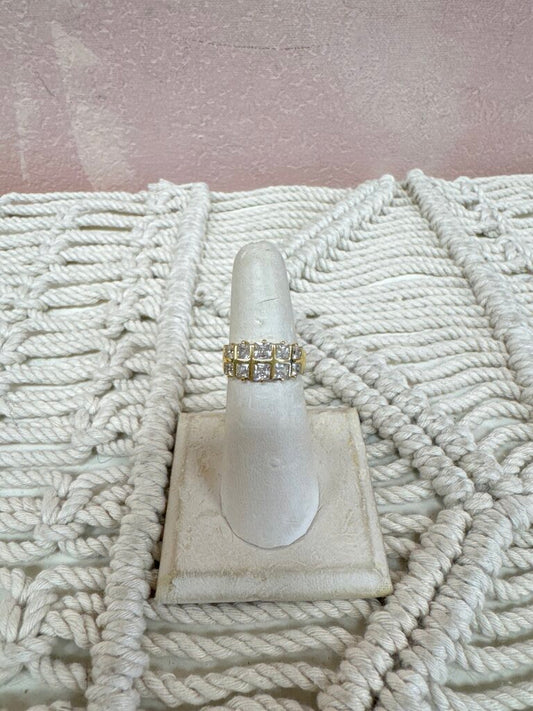 14k Two Row Diamond Ring