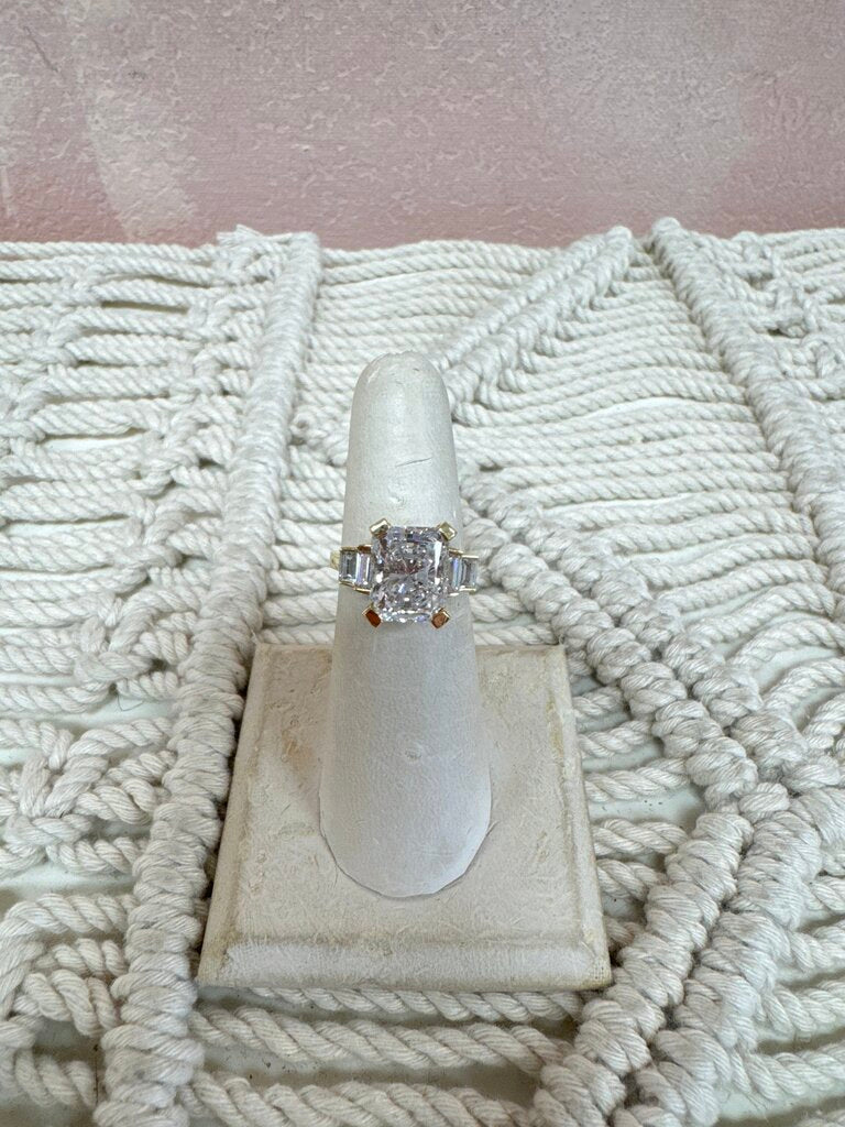 14k CZ Princess Cocktail Ring