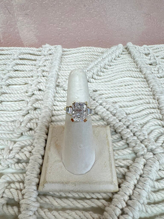 14k CZ Princess Cocktail Ring