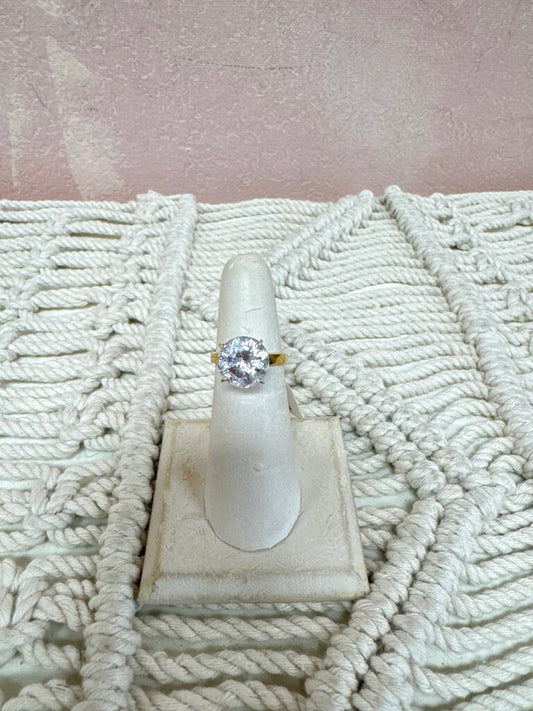 14k CZ Solitaire Ring