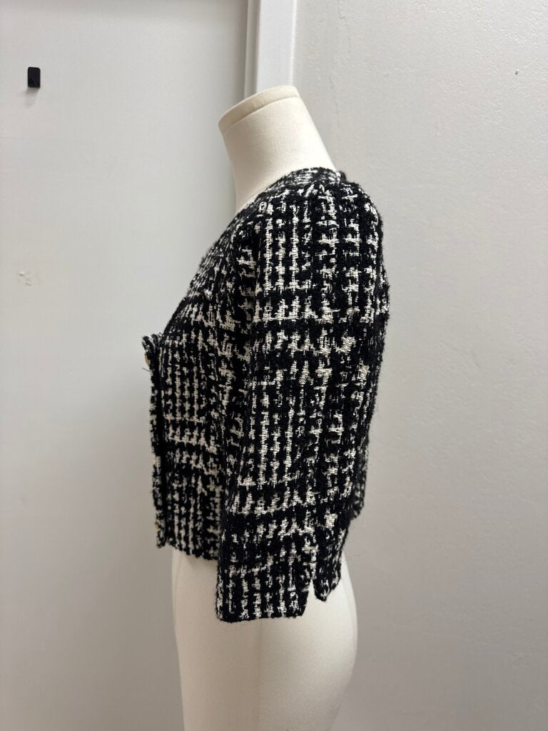 Smythe Black and White Tweed Cropped Jacket