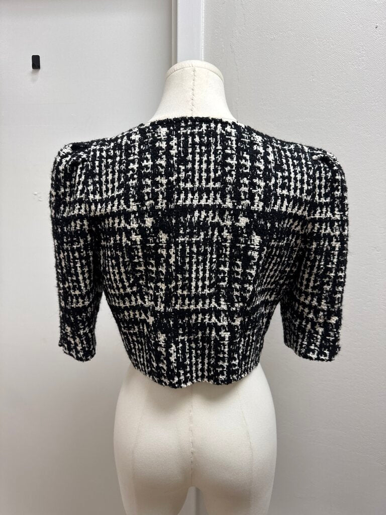 Smythe Black and White Tweed Cropped Jacket