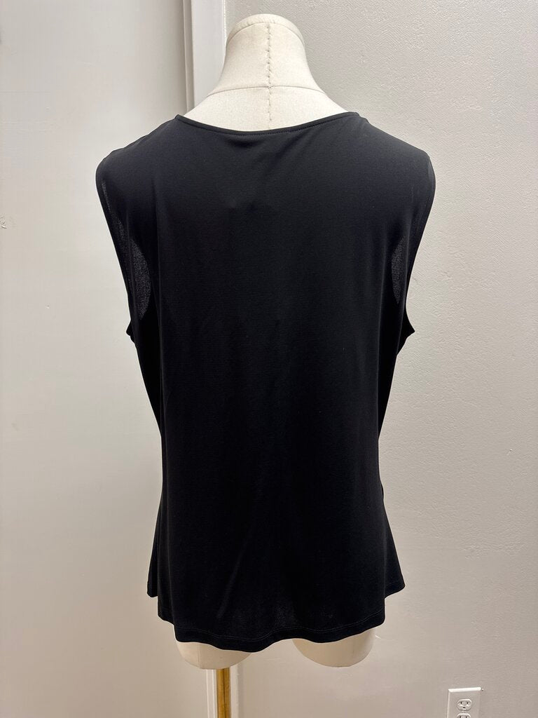 Lafayette 148 Black Ruffle Shell NWT