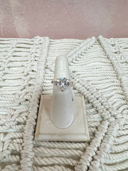 14k CZ Heart Ring