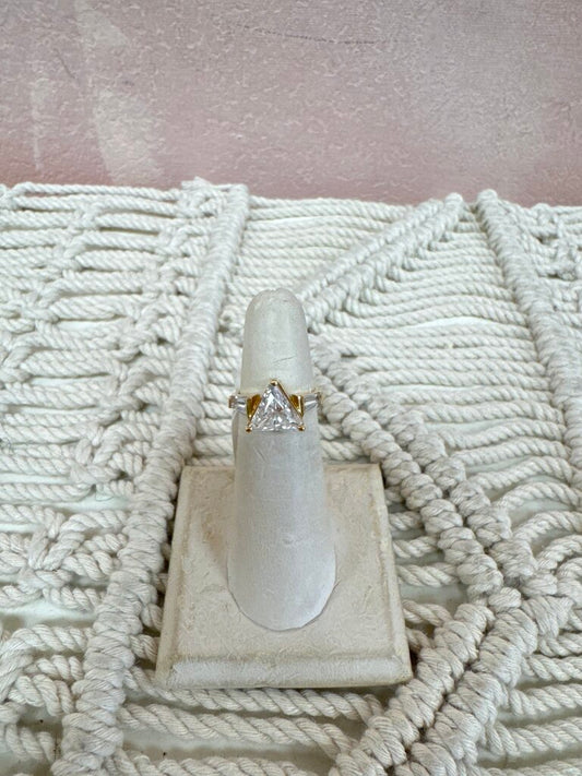 14k CZ Triangle Ring