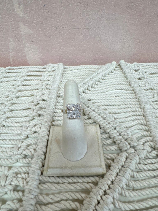 14k CZ Square Ring