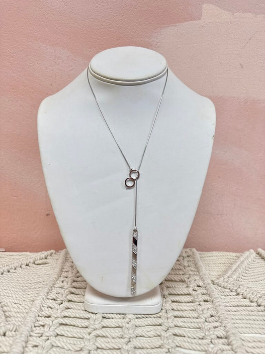 *(5) 18k Diamond Piero M Lariat Pendant Necklace