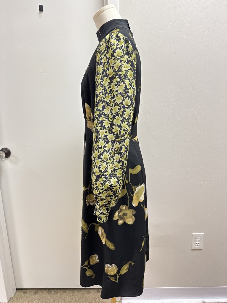 Stogova Green Printed Mock Neck Dress