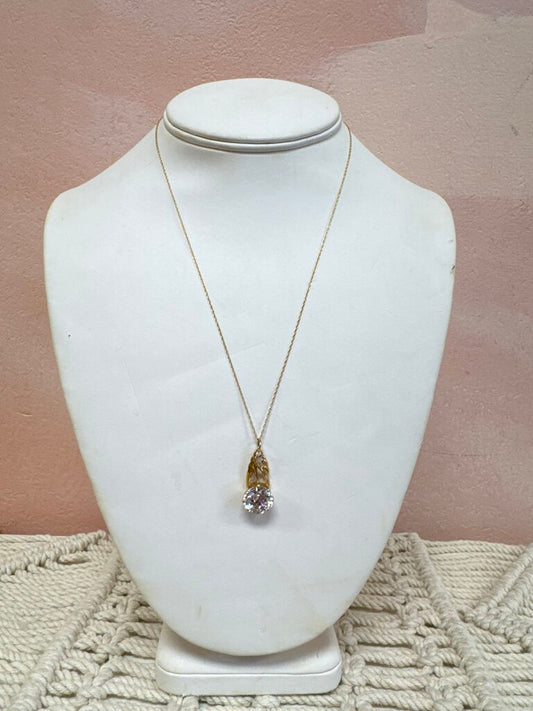 10k and CZ Pendant Necklace