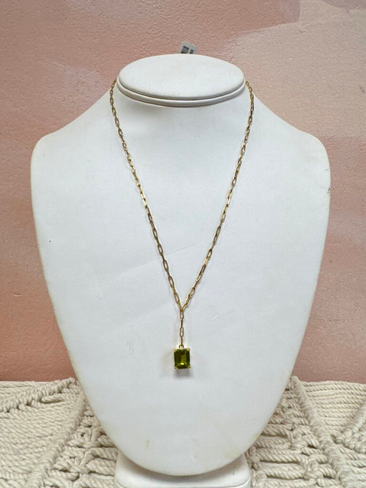 925 Peridot Pendant Necklace