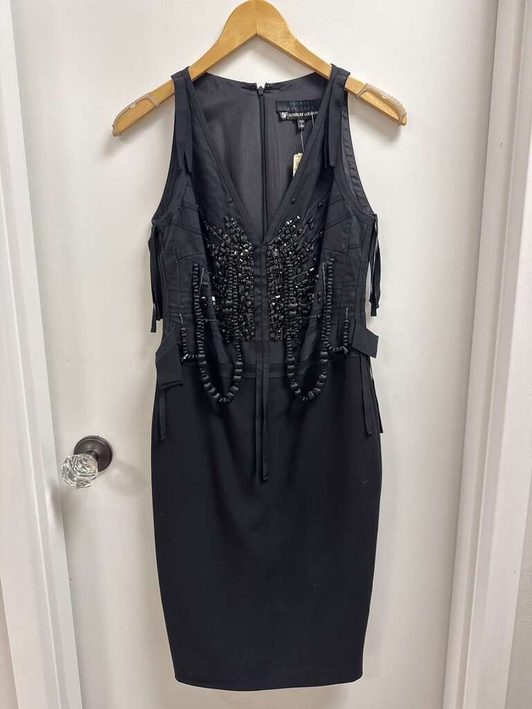 Robert Rodriguez Black Beaded Sheath Dress NWT