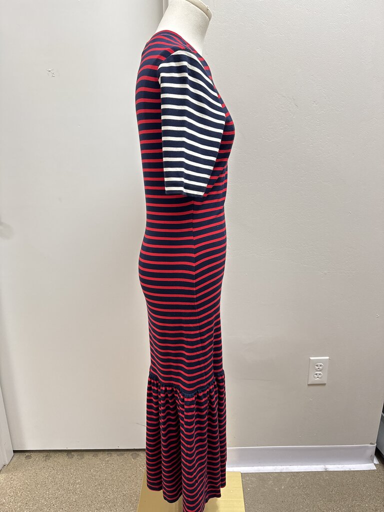 Cynthia Rowley Blue and Red Striped Maxi Dress NWT