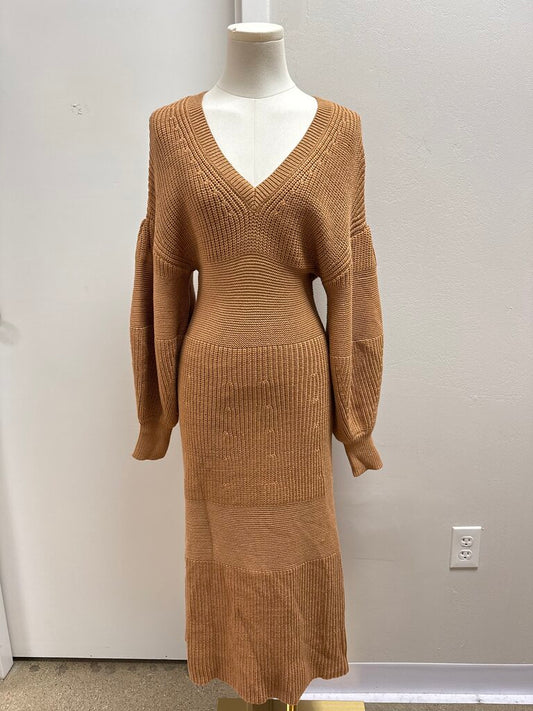Staud Camel Knit Sweater Dress NWT