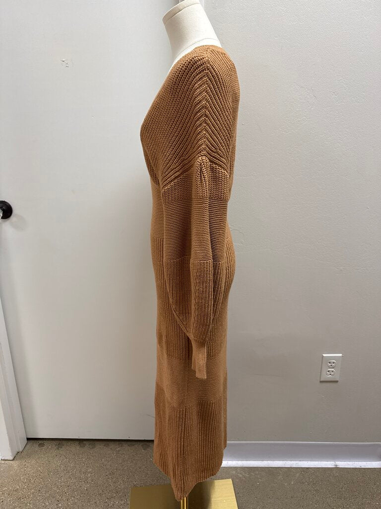Staud Camel Knit Sweater Dress NWT