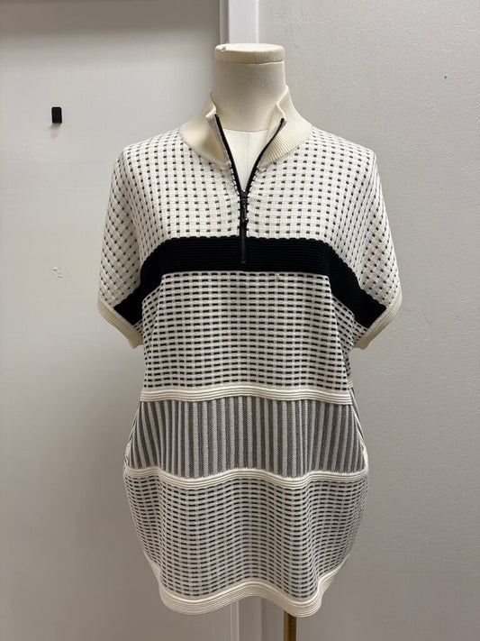 St John Black and White Knit Tunic