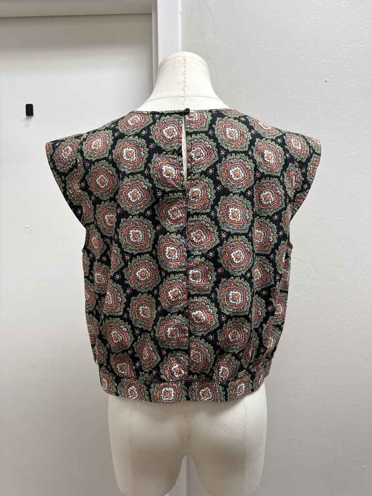 The Great Black Printed Cropped Top