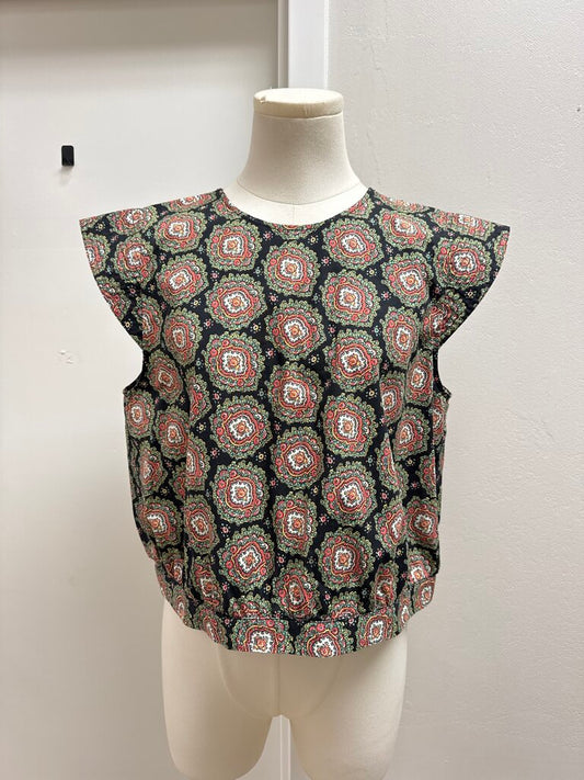 The Great Black Printed Cropped Top