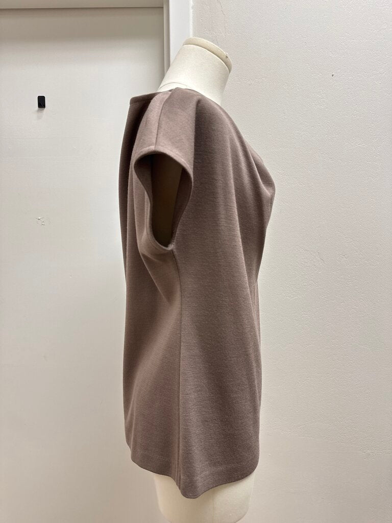St John Mauve Knit Cowl Neck Shell