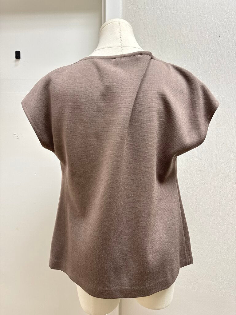 St John Mauve Knit Cowl Neck Shell