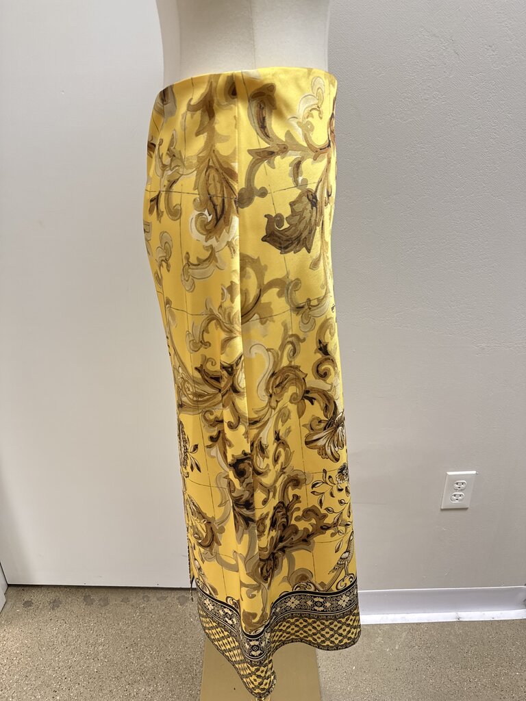 Alice + Olivia Yellow Floral Midi Skirt