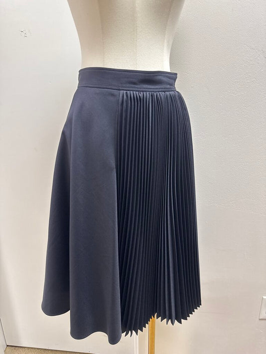 Adeam Black Pleated Midi Skirt