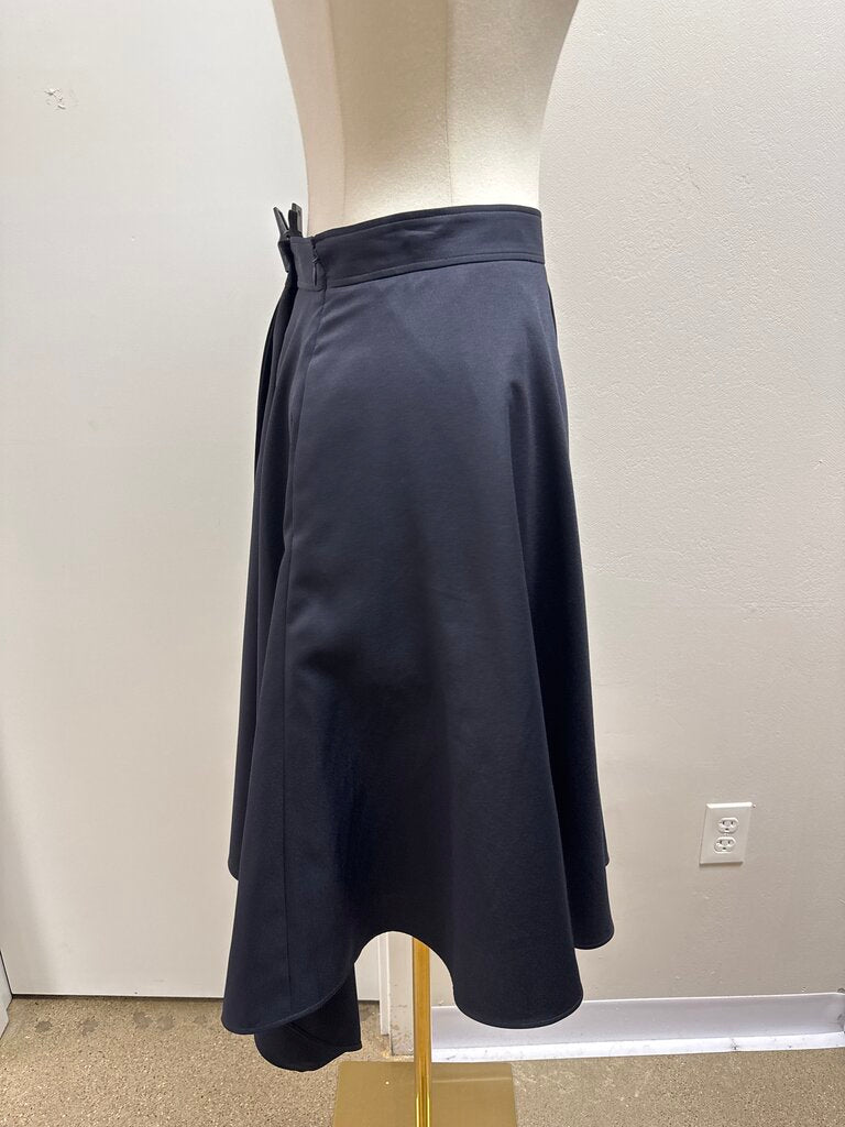 Adeam Black Pleated Midi Skirt