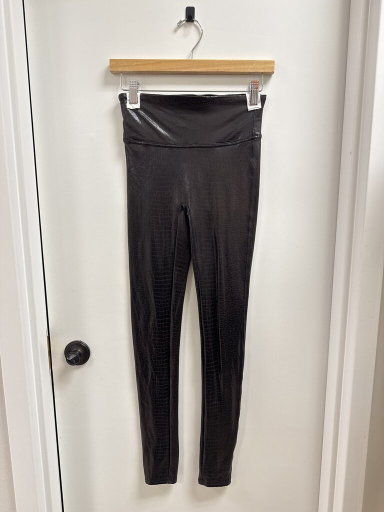 Spanx Brown Embossed Faux Skin Legging