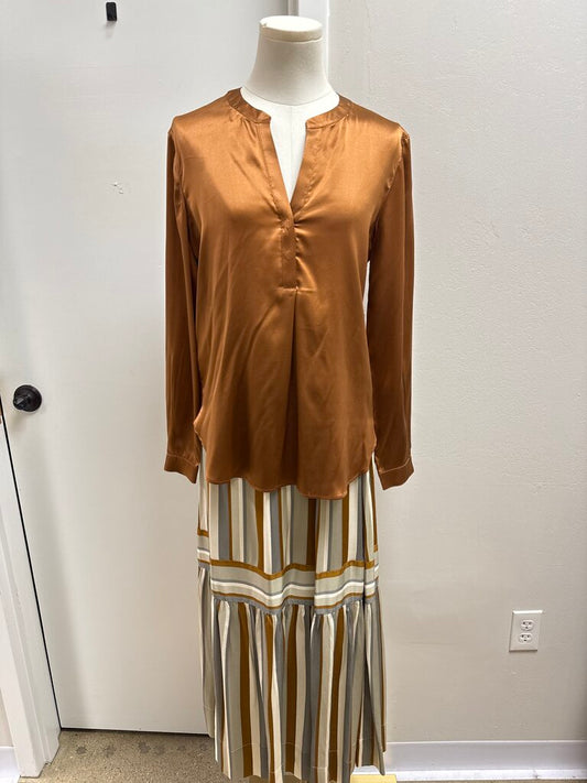 Purotatto Bronze Silk Skirt Set