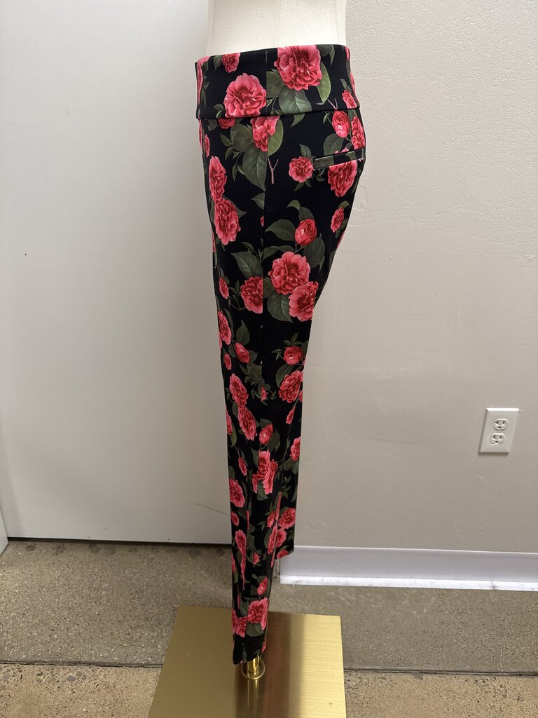 Alice + Olivia Black Floral Trouser