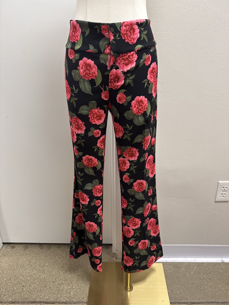 Alice + Olivia Black Floral Trouser