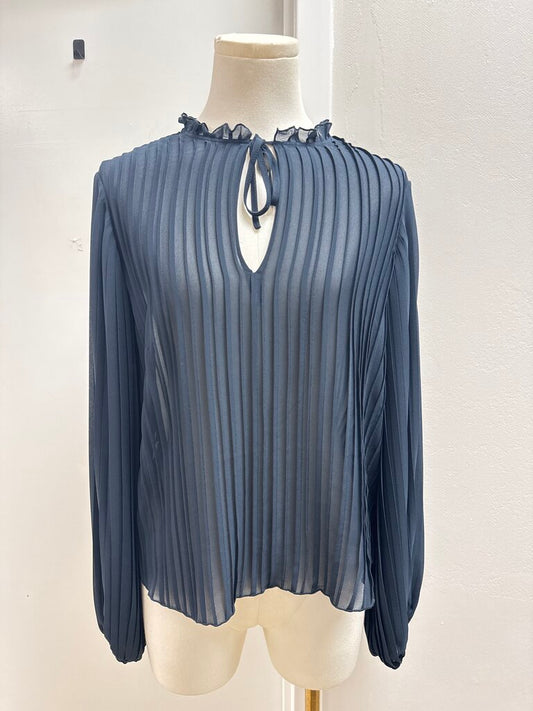 Frame Blue Pleated Blouse