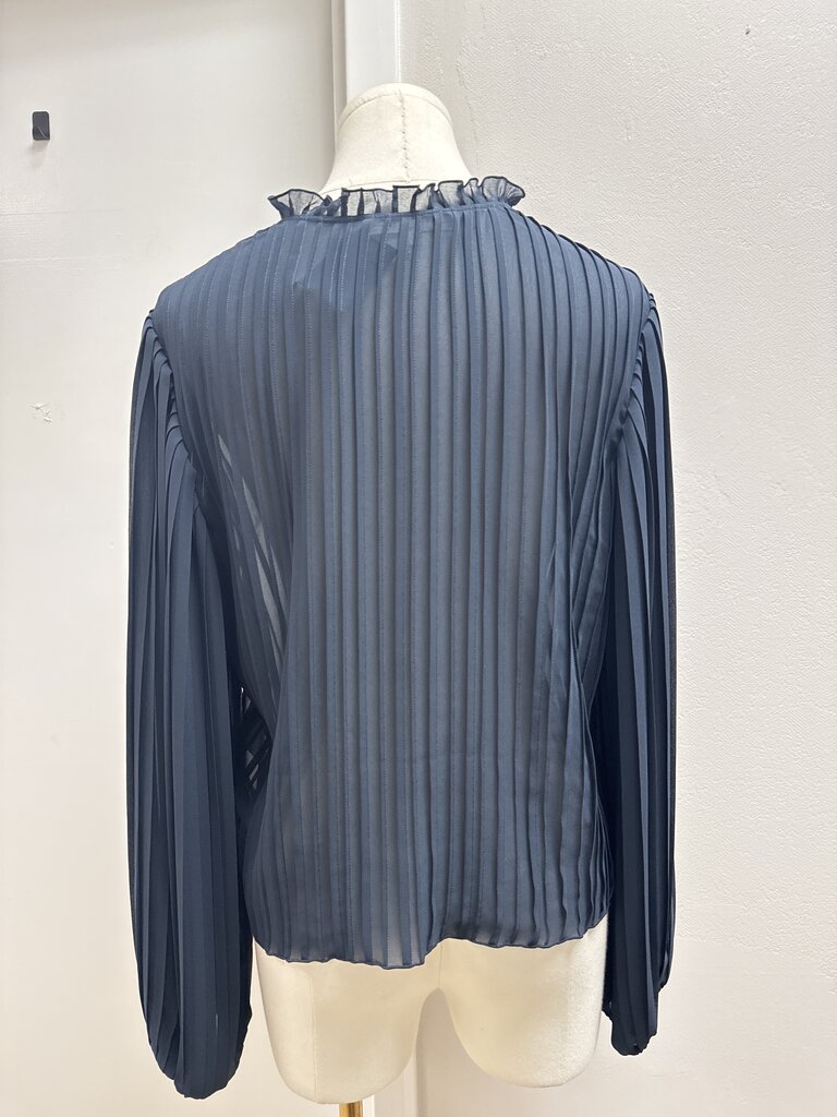 Frame Blue Pleated Blouse