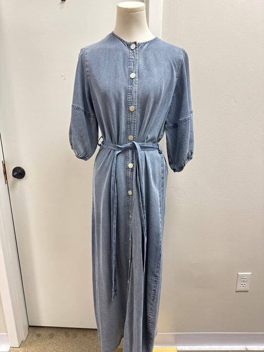 Bliss Denim Belted Dress