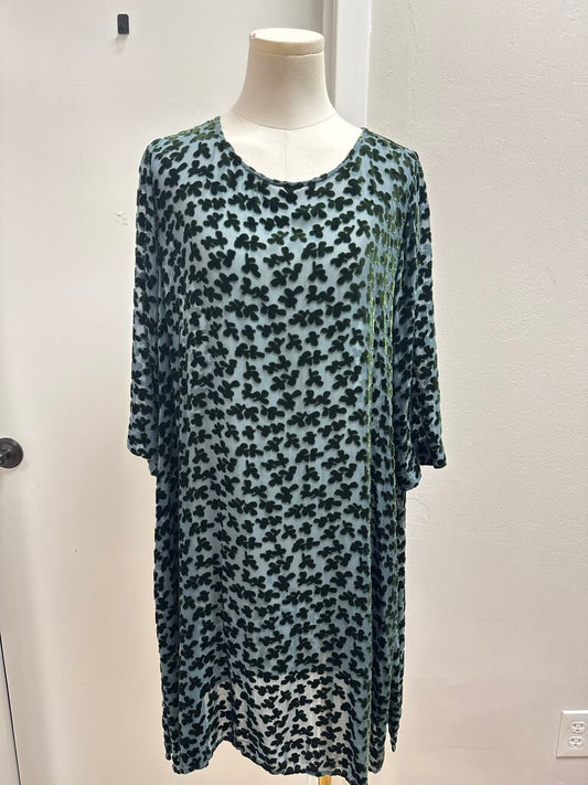 Grizas Blue/Green Velvet Dress NWT