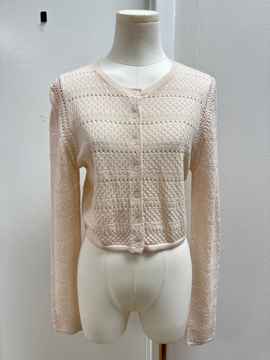 Sea New York Tan Pointelle Cardigan