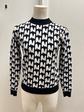 MSGM Black and White Logo Sweater